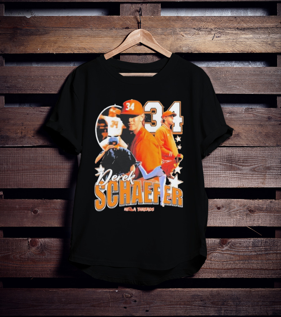 Derek Schaefer 34 Ninja Threads Baseball Star Athletic T-Shirt