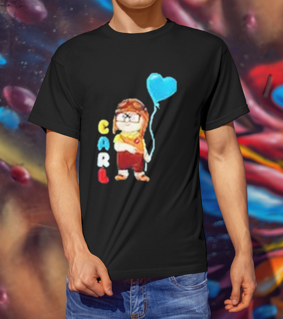 Disney Pixar Up Carl Holding Heart Balloon Couples T-Shirt