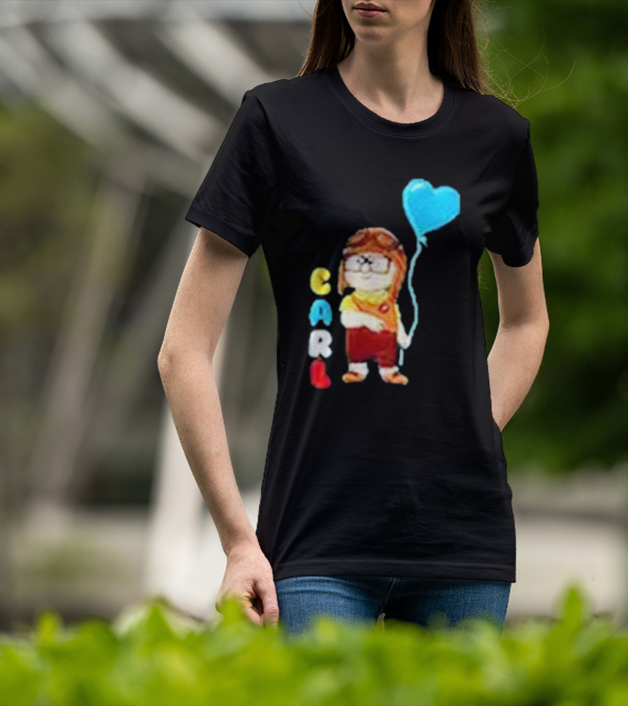 Disney Pixar Up Carl Holding Heart Balloon Couples T-Shirt