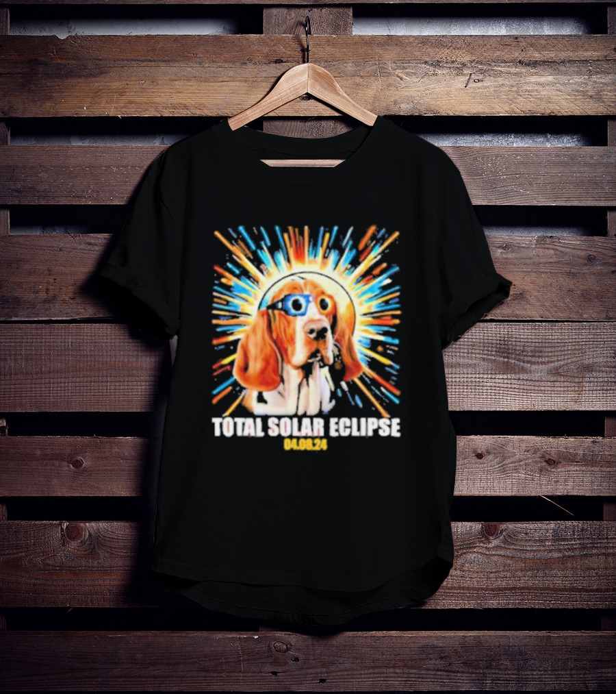 Total Solar Eclipse Dog Wearing Eclipse Glasses 04.08.24 T-Shirt