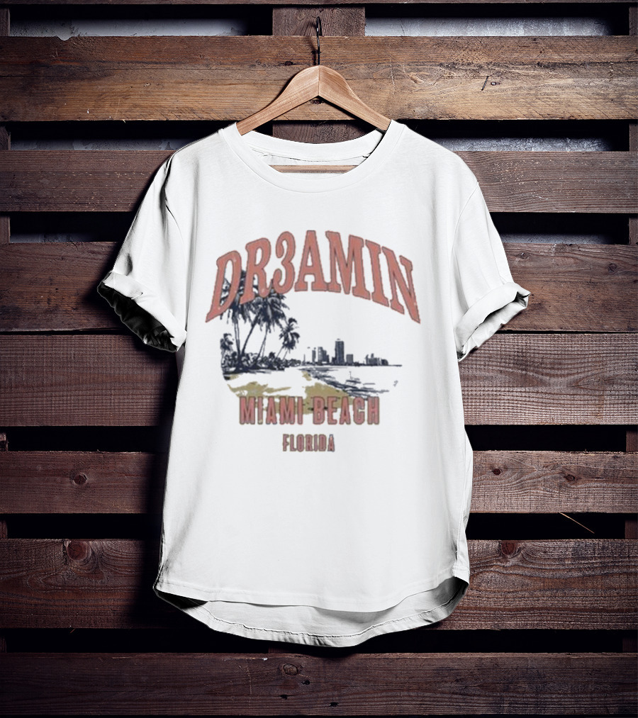 DR3AMIN Miami Beach Florida Skyline T-Shirt