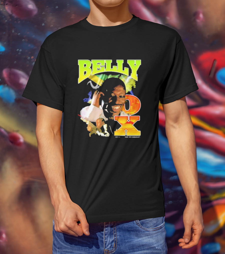BELLY OX Romp With Bumbaclot Smiling Man With Phone And Gun T-Shirt
