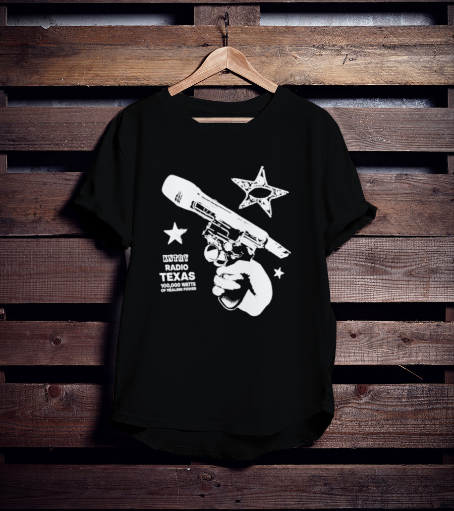 Beythoven Cowboy Carter KNTRY Radio Texas 100,000 Watts Of Healing Power Mic Pistol Star T-Shirt