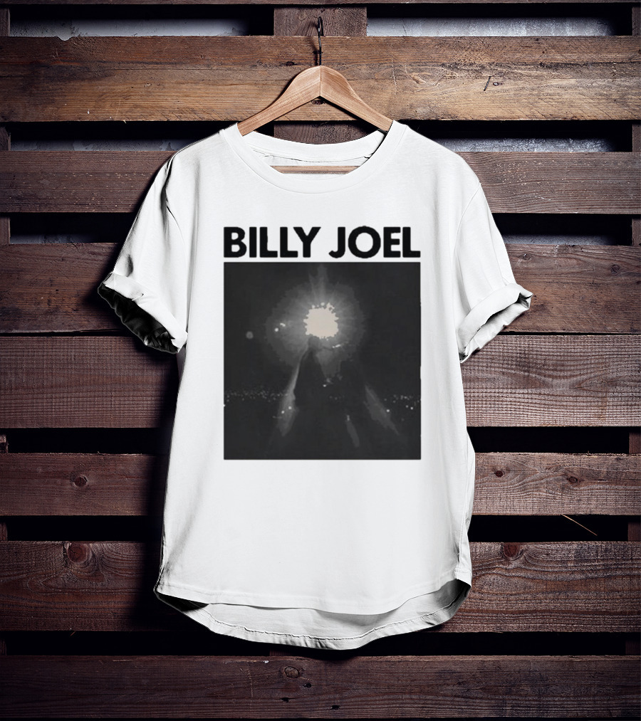 Billy Joel Concert Photo With Bright Light Backdrop T-Shirt