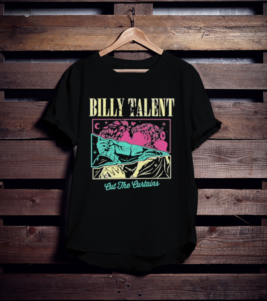 BILLY TALENT Cut The Curtains Kiss Night Pink Green Love Moon Star T-Shirt