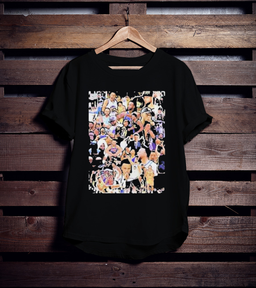 Happy Birthday Stephen Curry Basketball Court Emotions Collage T-Shirt