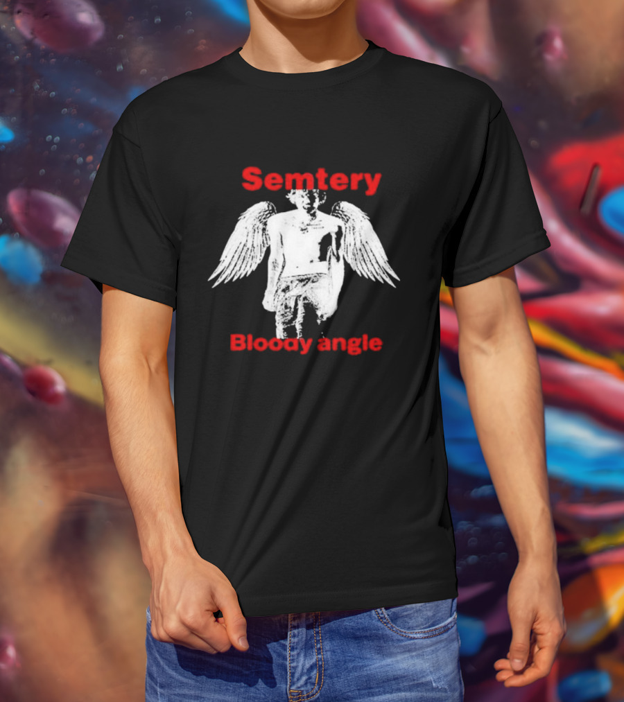 Semetery Bloody Angle Haunted Mound Angel T-Shirt