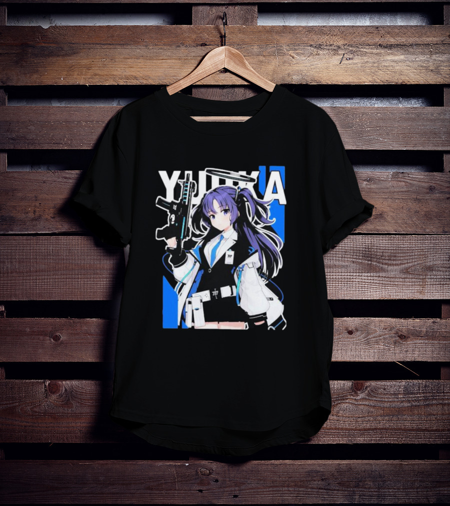 Yuuka Blue Archive Holding Gun Anime Character T-Shirt