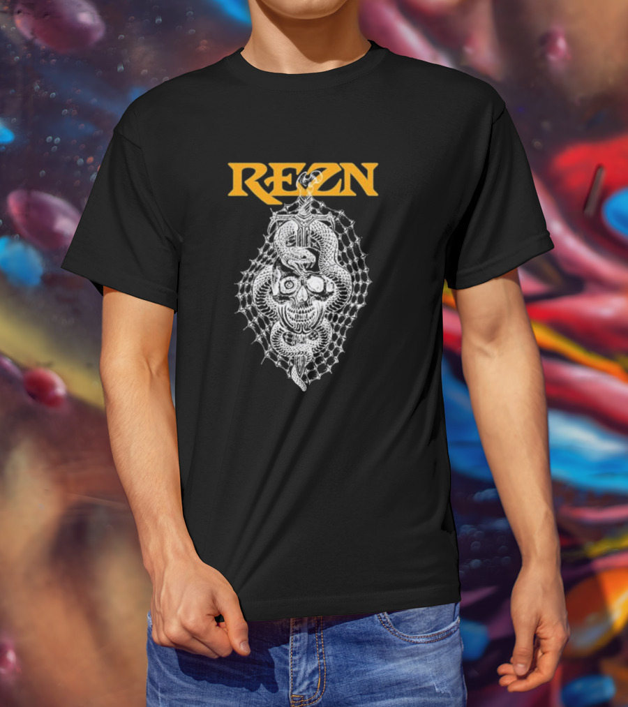 Hello Rezn Skull And Snake Web T-Shirt