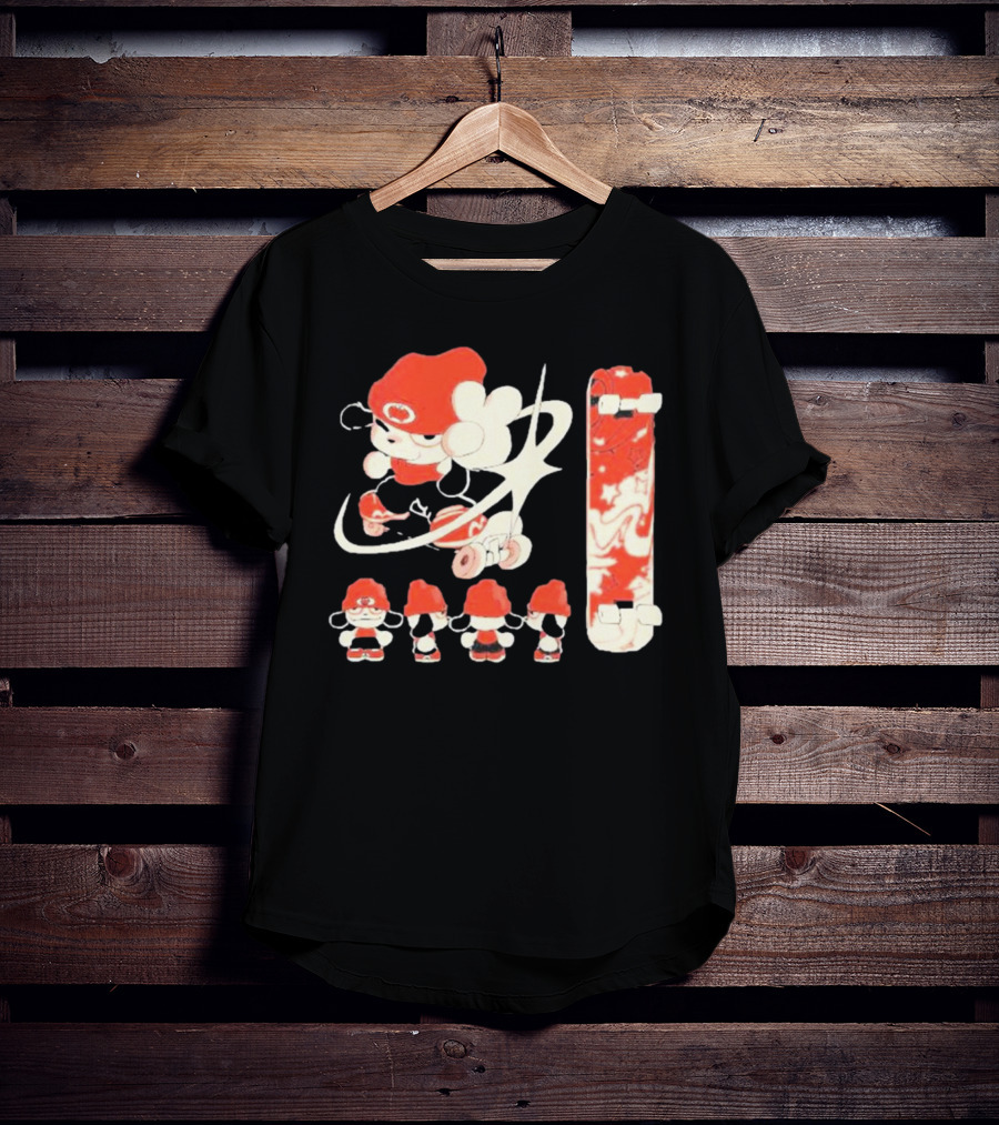 Hip Hop Dog Bryson McBee Roller Skating Skateboard Red Hat T-Shirt