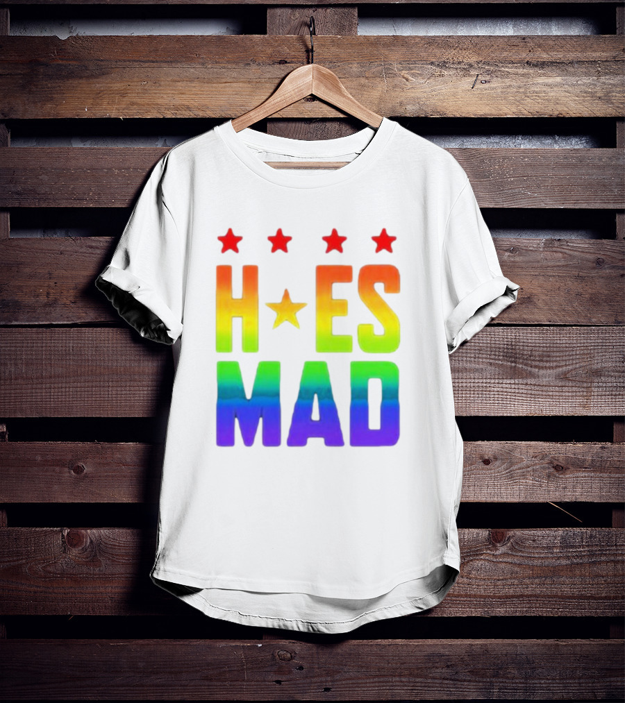 Hoes Mad Rainbow Stars Pride T-Shirt