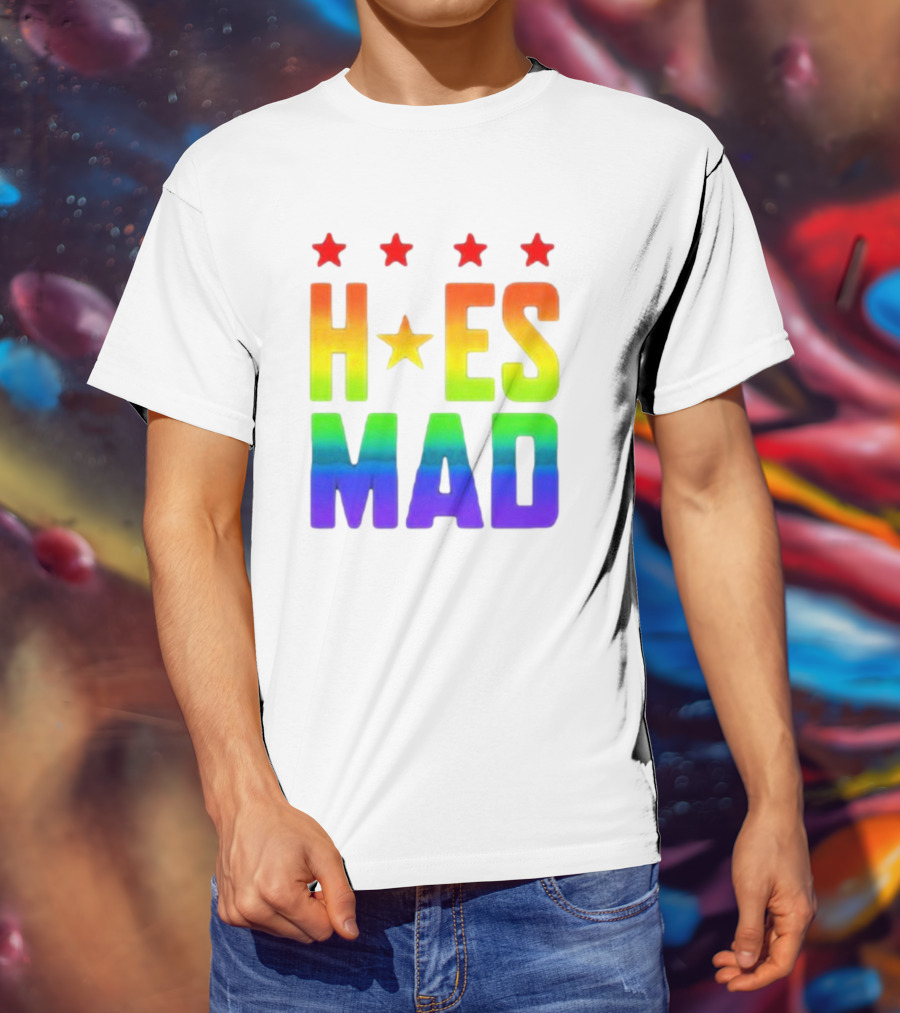 Hoes Mad Rainbow Stars Pride T-Shirt