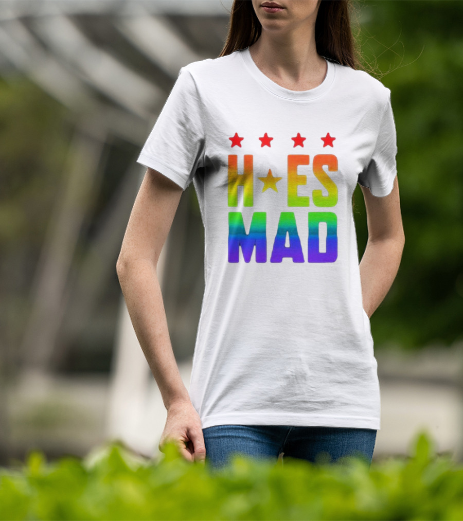 Hoes Mad Rainbow Stars Pride T-Shirt