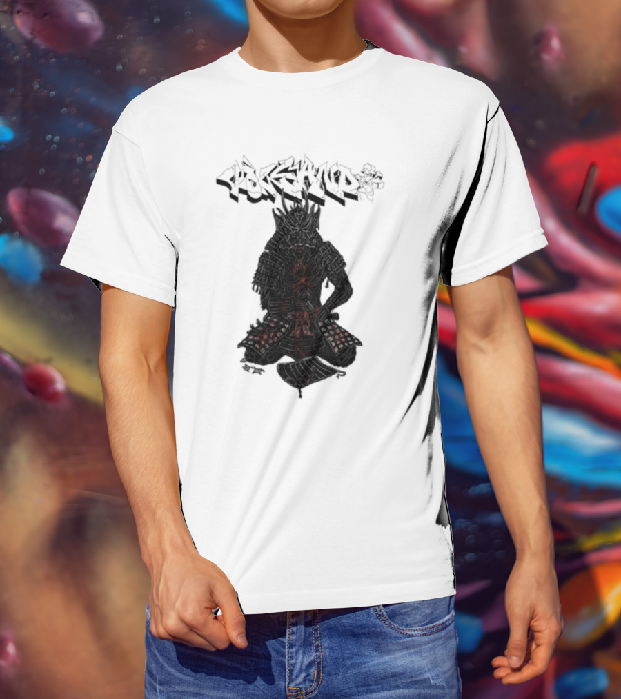 Volcano Samurai Holy Mountain Printing T-Shirt