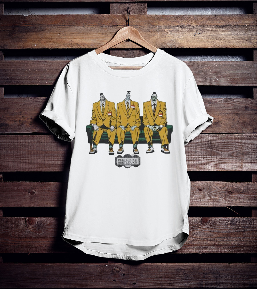 Beetlejuice Beetlejuice Beetlejuice Jeff Bob Dave Trio On Couch T-Shirt