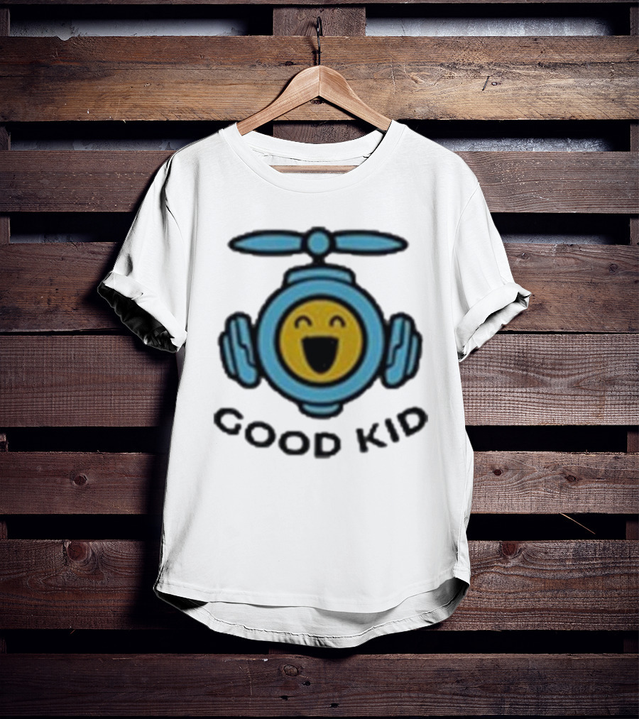 Good Kid Drone Emblem With Smiling Face T-Shirt