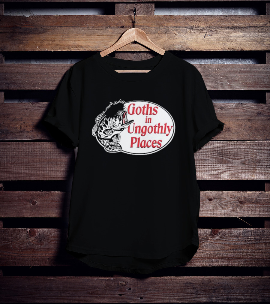Goths In Ungothly Places Fish Emblem T-Shirt