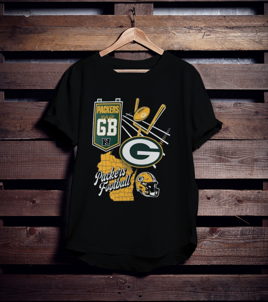 Packers Let's Go GB Football Green Bay Packers Split Zone T-Shirt