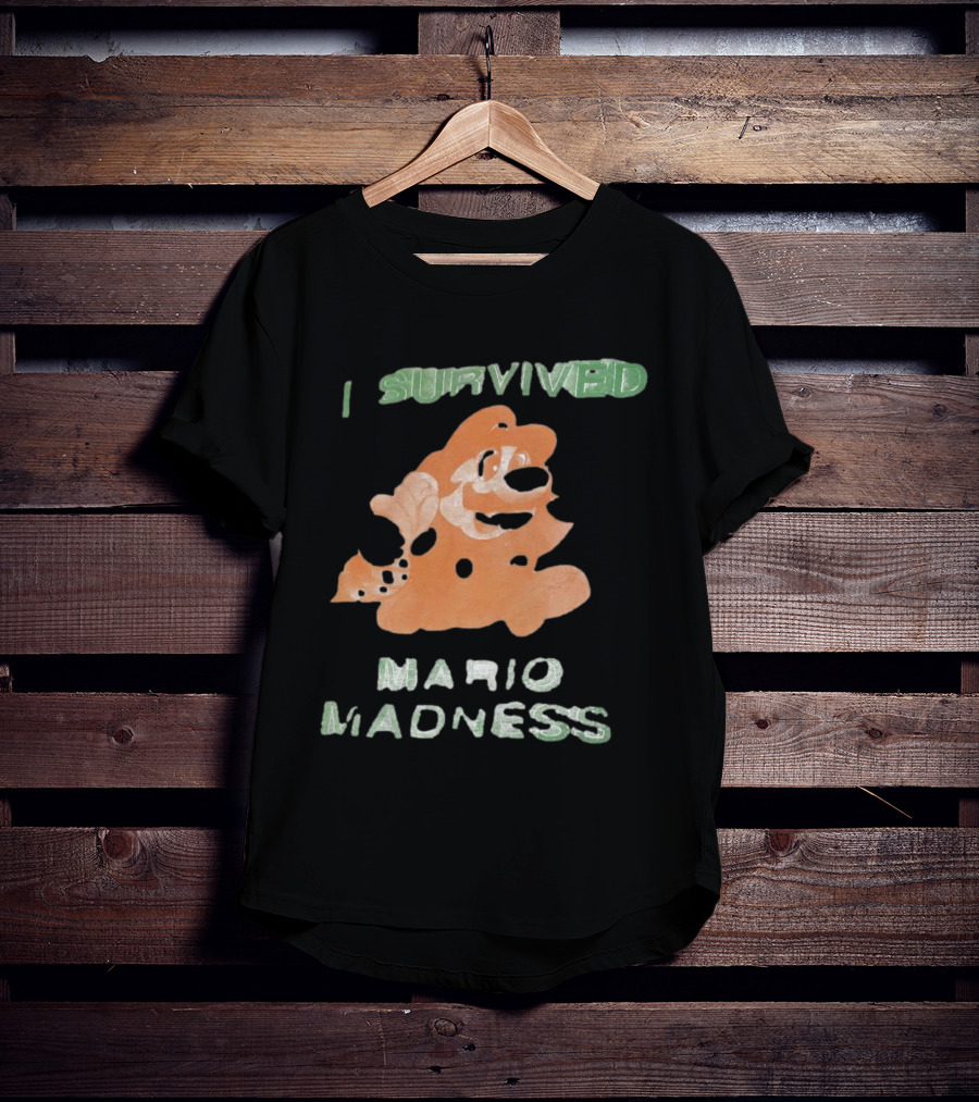 I Survived Mario Madness Retro Gamer Fun T-Shirt