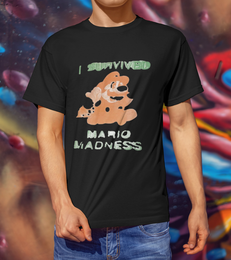 I Survived Mario Madness Retro Gamer Fun T-Shirt