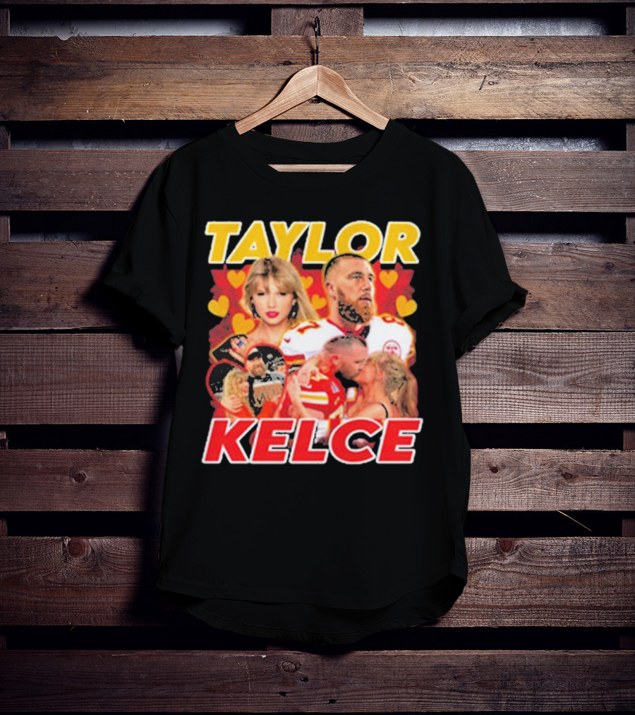 Taylor Kelce Football Love Hearts Chiefs Player Blonde Woman T-Shirt