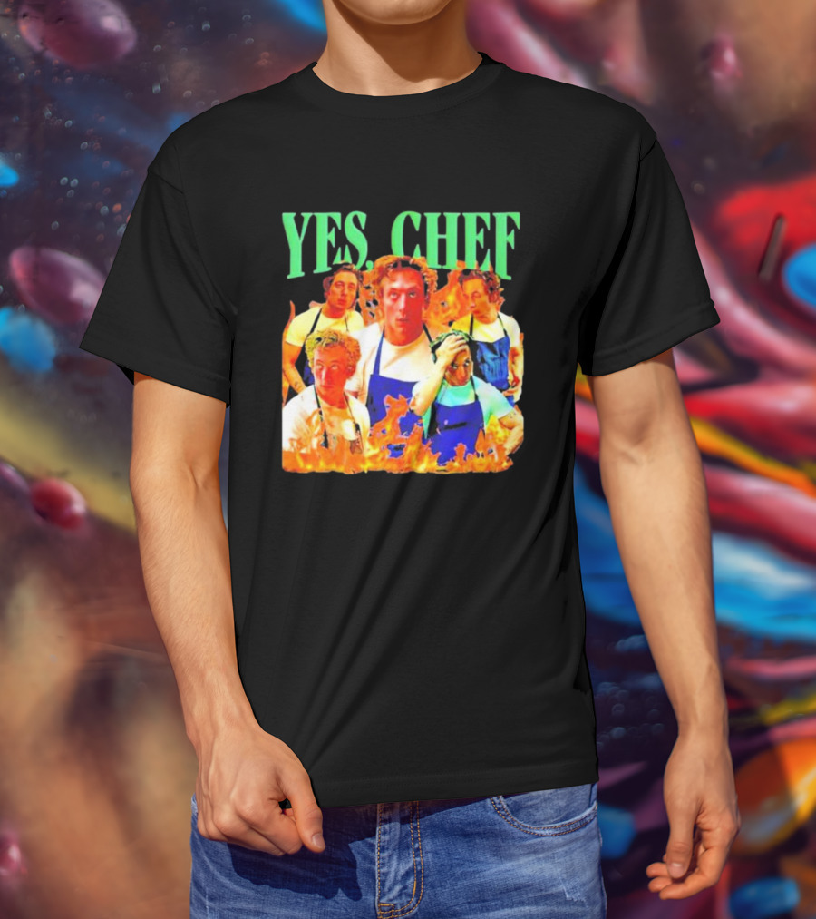 Jeremy Allen Fire Flames Yes Chef T-Shirt