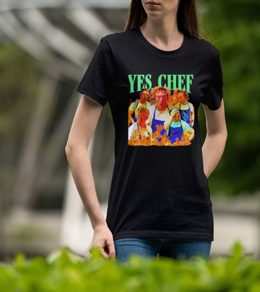 Jeremy Allen Fire Flames Yes Chef T-Shirt