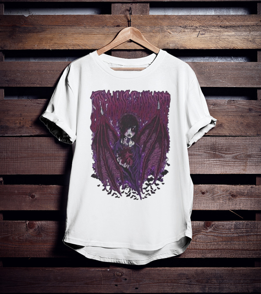 Johnnie Guilbert Vampire Dark Gothic Artwork With Wings And Heart T-Shirt