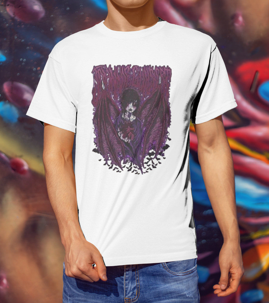 Johnnie Guilbert Vampire Dark Gothic Artwork With Wings And Heart T-Shirt
