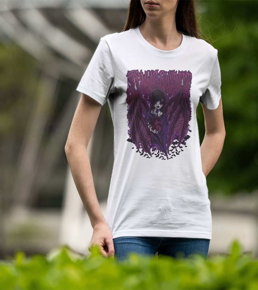 Johnnie Guilbert Vampire Dark Gothic Artwork With Wings And Heart T-Shirt
