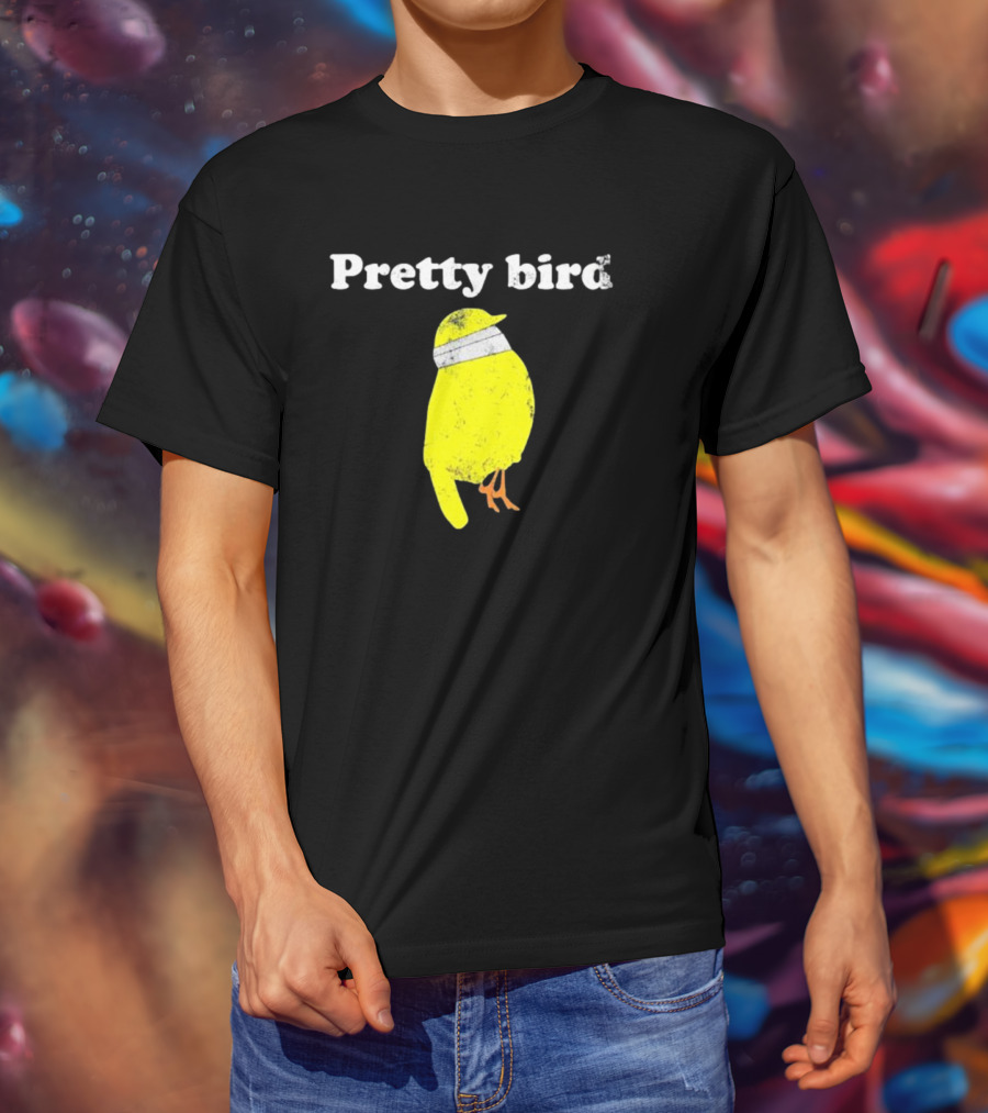 Pretty Bird Yellow Bandit Bird Retro Style Jonathan Swanson T-Shirt