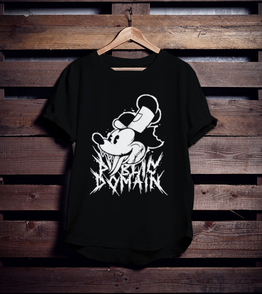 Junkyardla Mickey Mouse Public Domain Grim T-Shirt