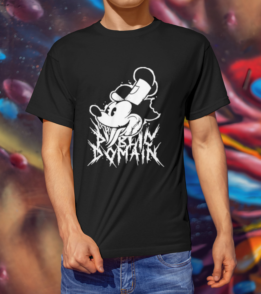 Junkyardla Mickey Mouse Public Domain Grim T-Shirt