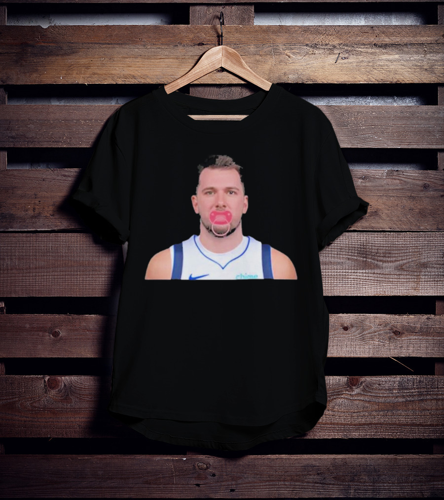 Luka Dončić Pacifier Parody Blue Jersey T-Shirt