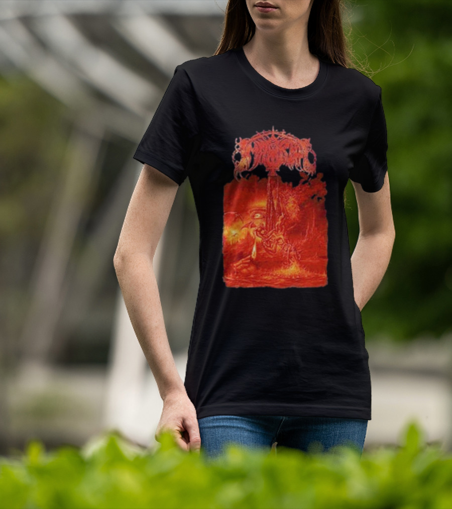 Immortal Damned In Black Fiery Red Scene T-Shirt