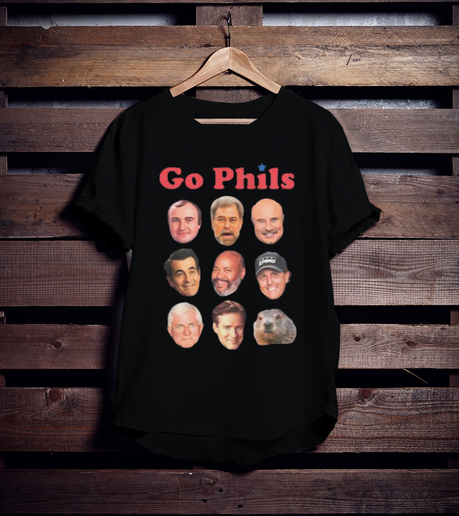 Go Phils Faces Featuring History Of Phillips Head Coaches T-Shirt