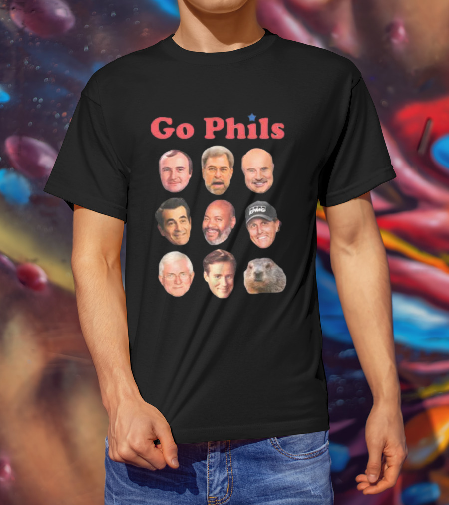 Go Phils Faces Featuring History Of Phillips Head Coaches T-Shirt
