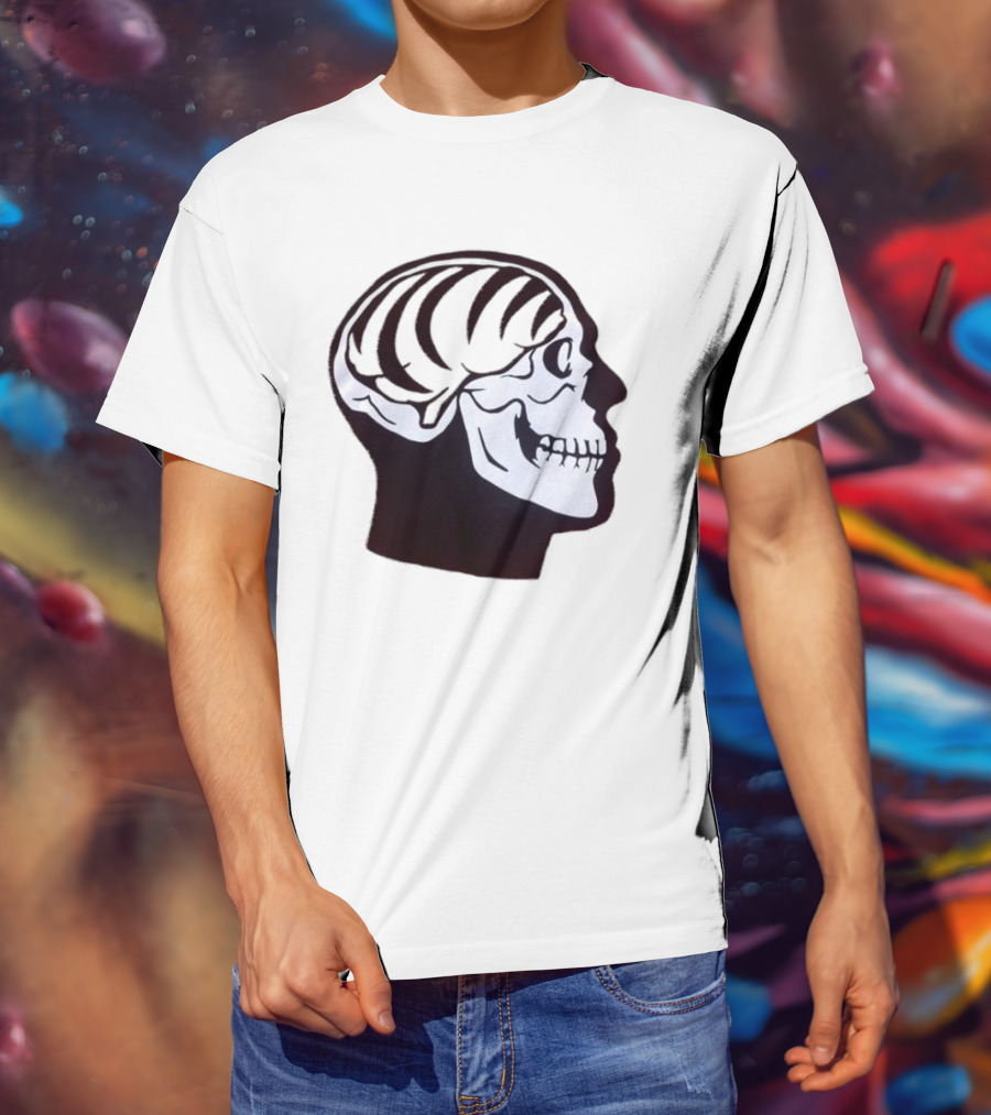 Bengal Brain Skull With Orange Highlights T-Shirt