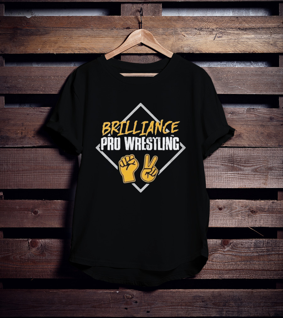 BRILLIANCE PRO WRESTLING Fist And Peace Gesture T-Shirt