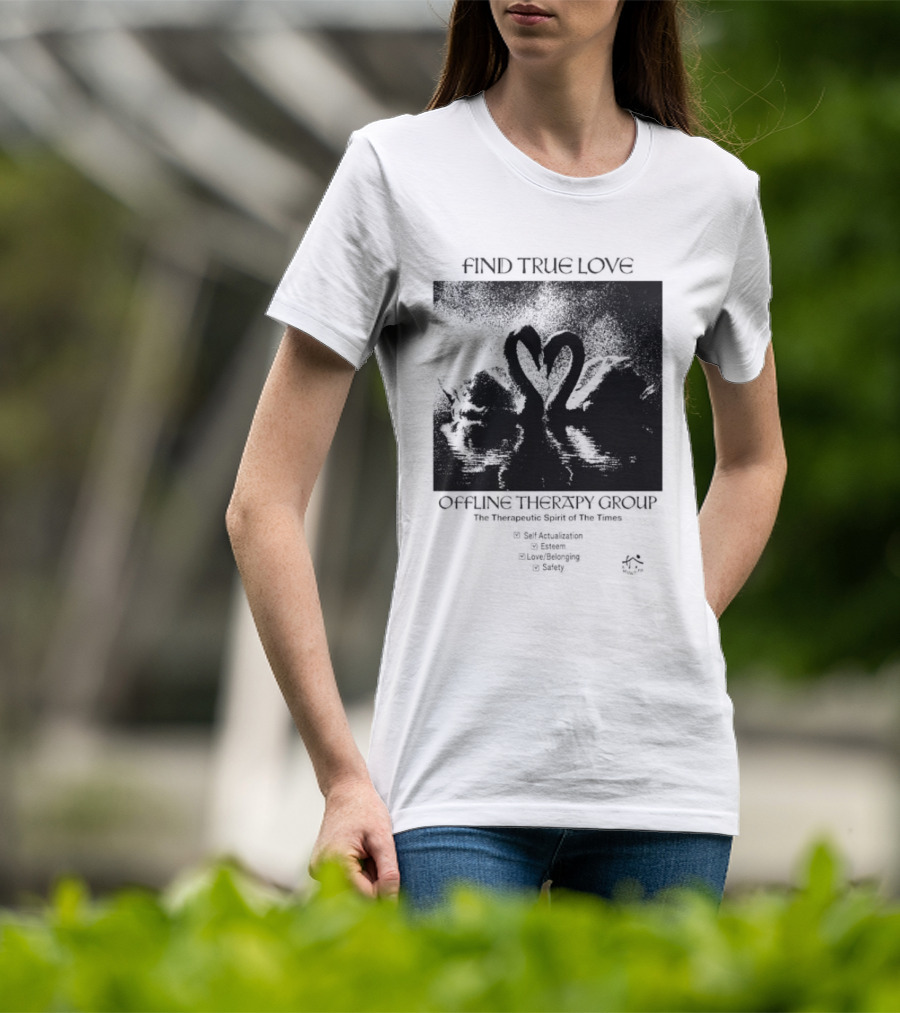 Find True Love Offline Therapy Group The Therapeutic Spirit Of The Times Self Actualization Esteem Love Belonging Safety T-Shirt