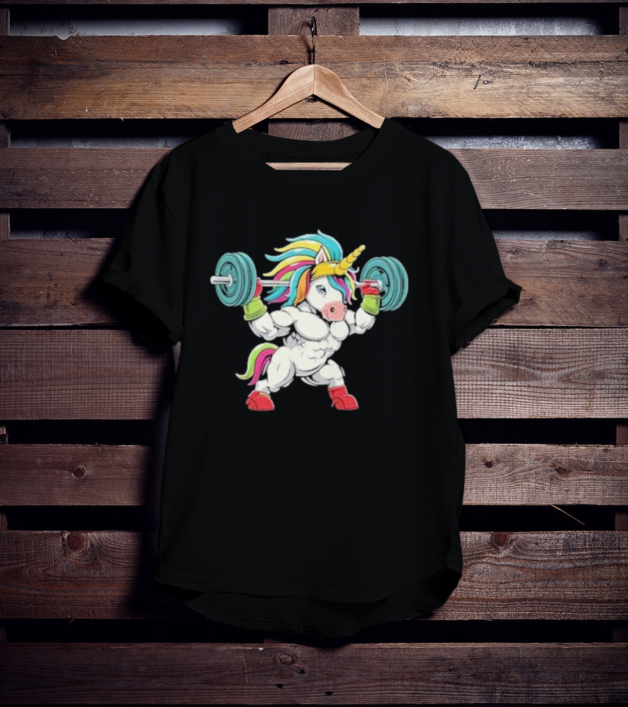 Classic Gym Unicorn Lifting Weights Funny Adorable Pet T-Shirt