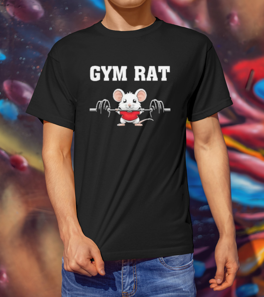 Gym Rat Cute Animal Weightlifting T-Shirt