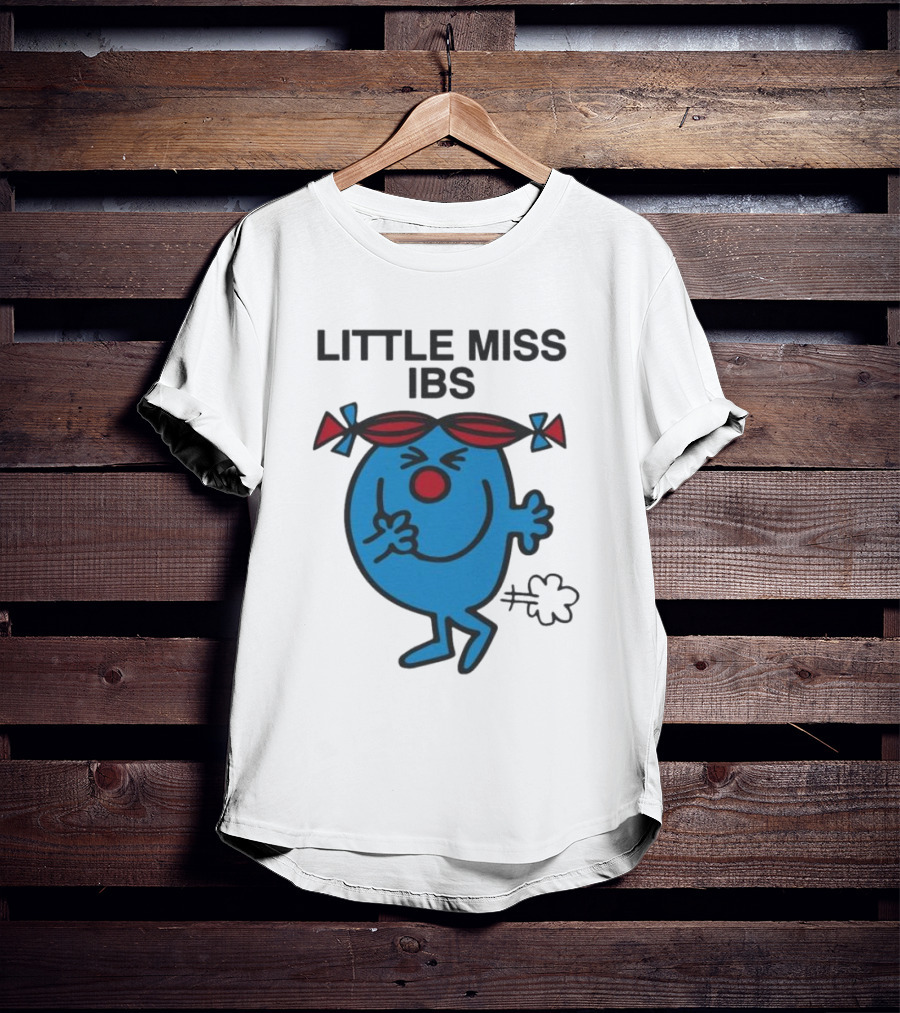 Little Miss IBS Character With Red Bows And Blue Figure T-Shirt