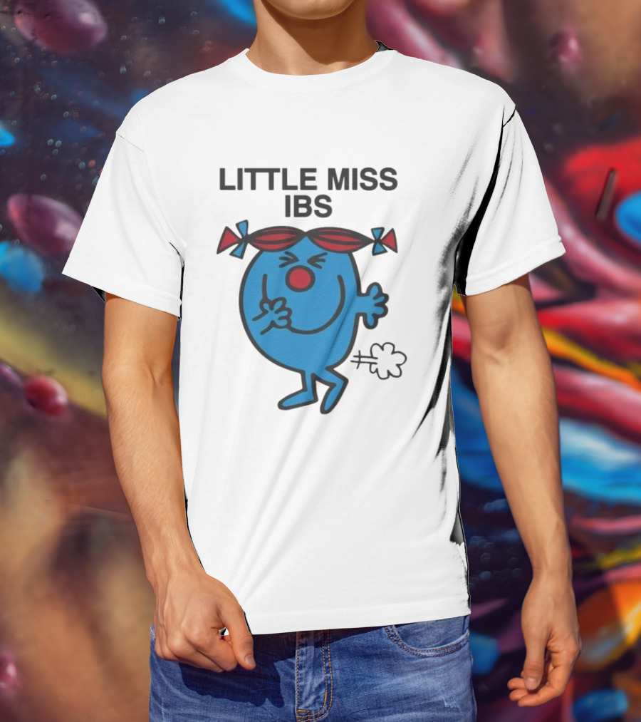 Little Miss IBS Character With Red Bows And Blue Figure T-Shirt