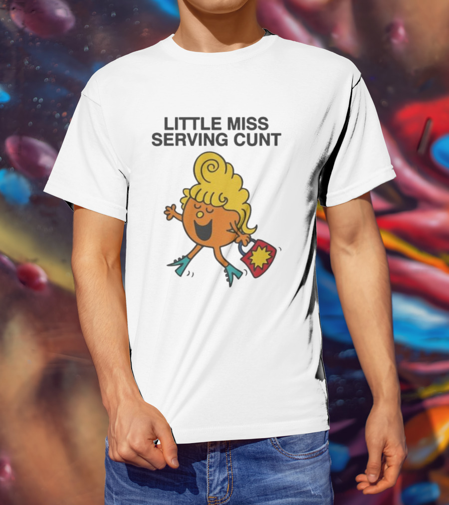 Little Miss Serving Cunt Retro Cartoon Character T-Shirt