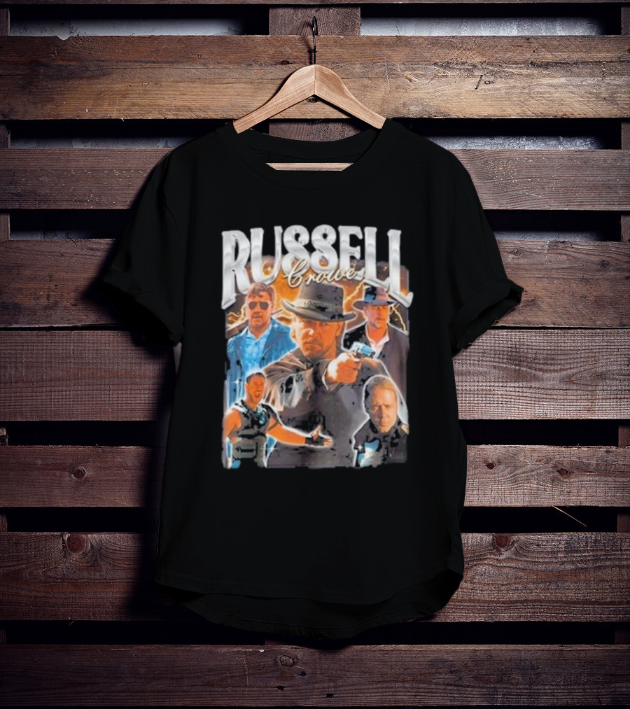 Russell Crowe Retro 90s Vintage Movie Collage T-Shirt