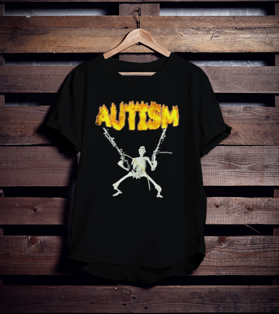 Skeleton Squad Humor And Bones Unite Autism Blaze T-Shirt