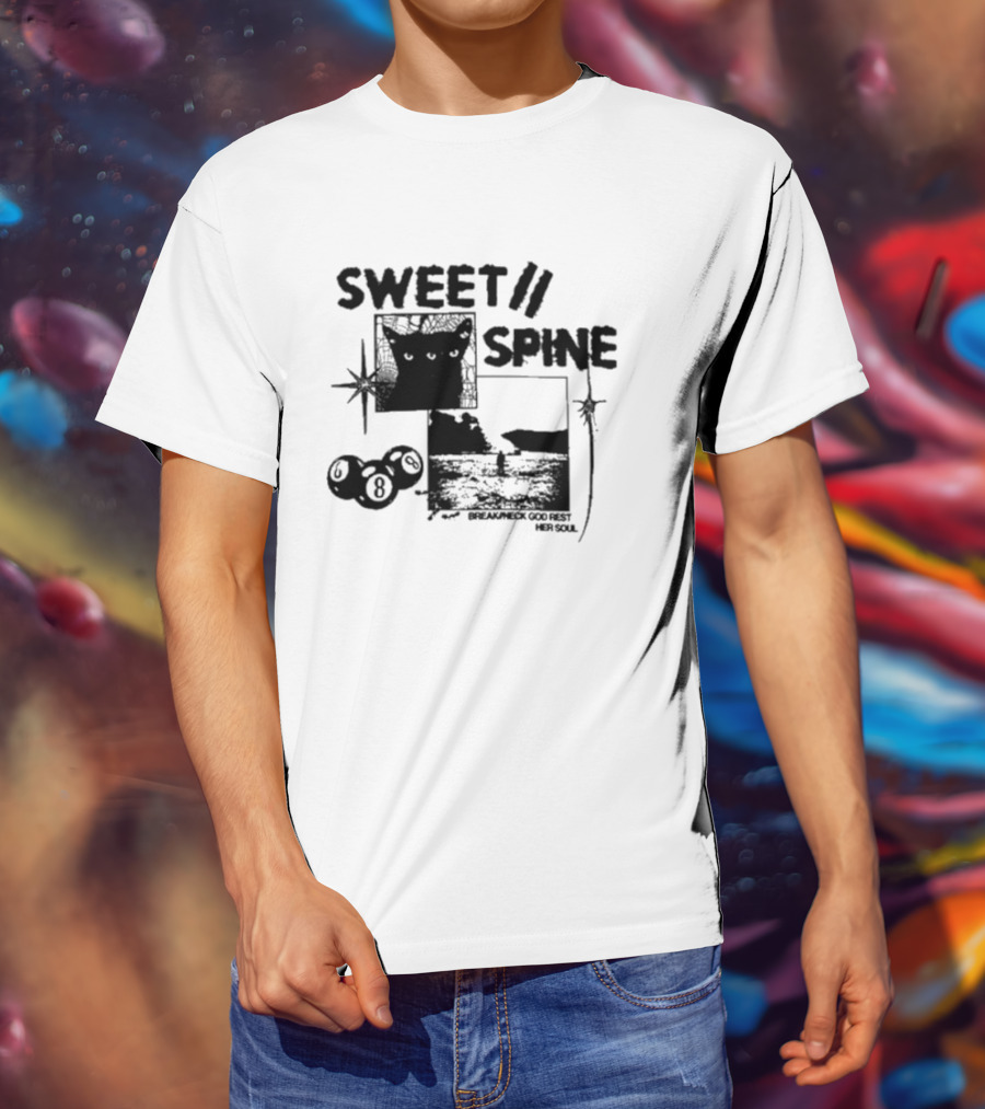 Sweet Spine Break Neck God Rest Her Soul Cat Eight Ball T-Shirt