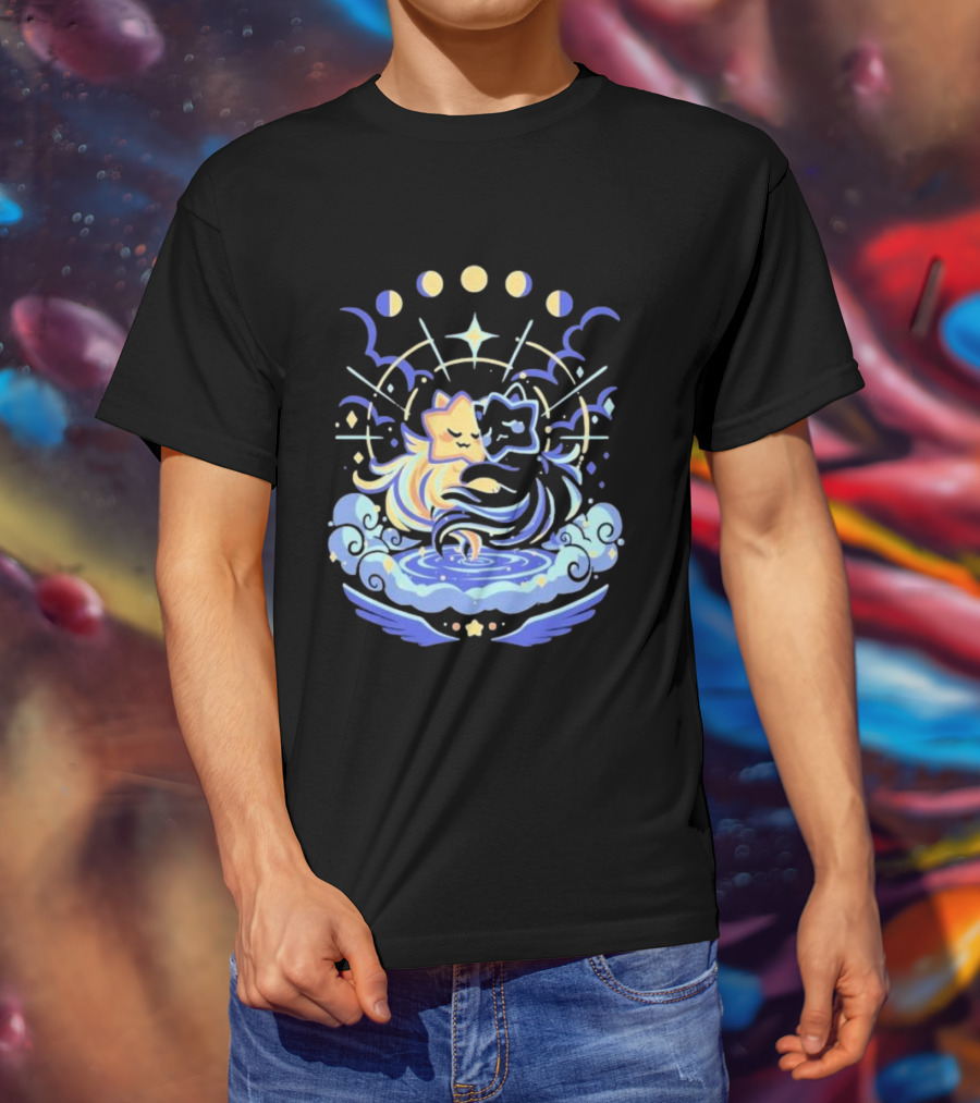 Wishing Stars Miski Celestial Phases Astral Embrace T-Shirt