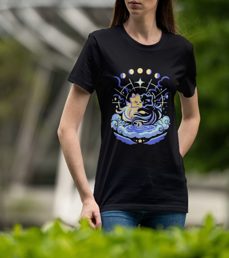 Wishing Stars Miski Celestial Phases Astral Embrace T-Shirt